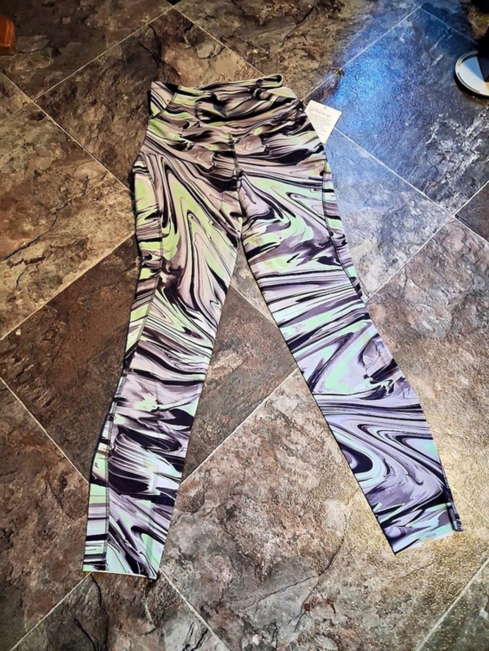 lululemon Align Pant Abstract Leggings Green & Purple Size 4, Brand New